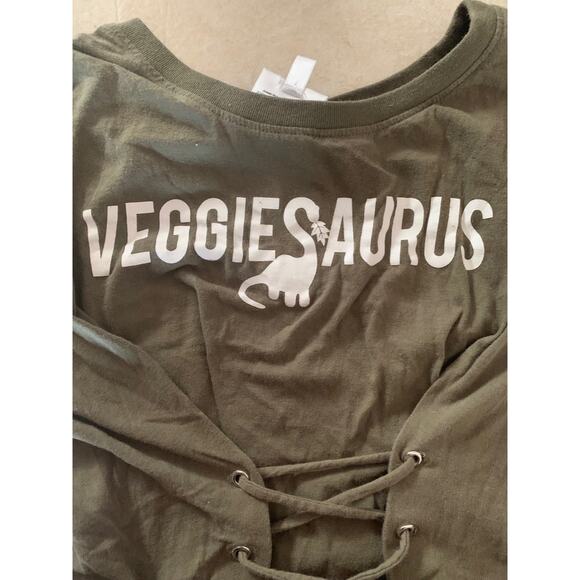 Universal studios Jurassic park woman’s small crop lace front green short sleev - Picture 3 of 9